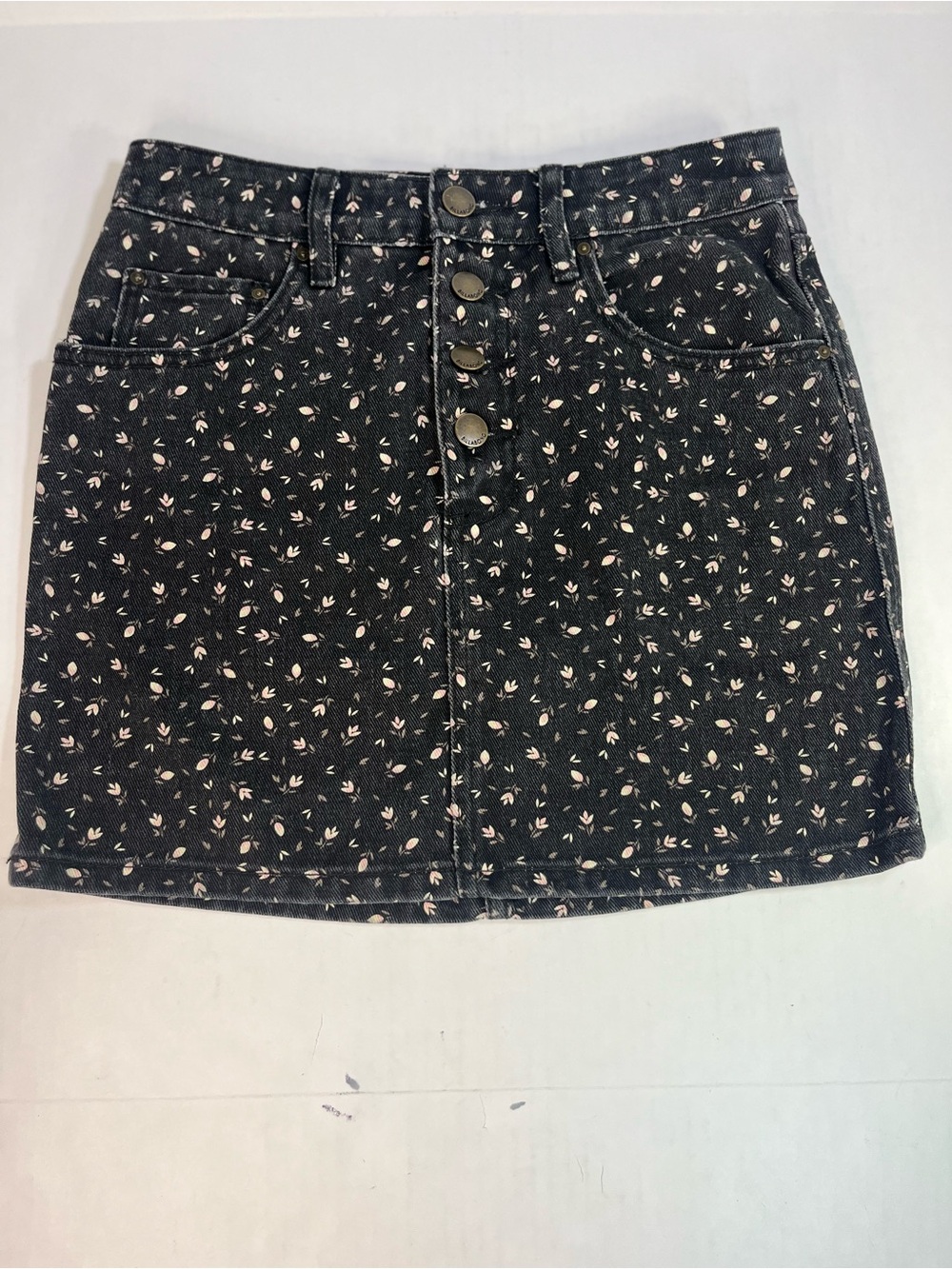 Billabong Black Mini Skirt with Pink Floral Print